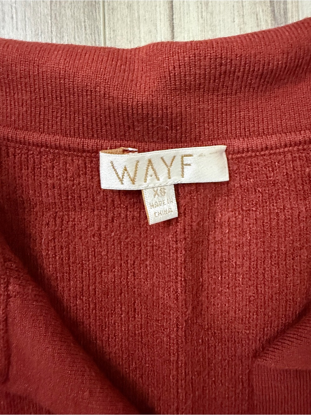 Wayf Rust Collared V-Neck Sweater - Picture 4 of 5